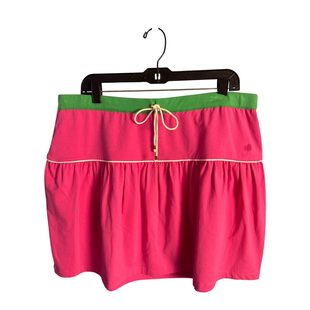 Lilly Pulitzer Pink Green Skort XL Costal CleanGirl TennisCore Sporty Prep Flowy - Picture 2 of 6